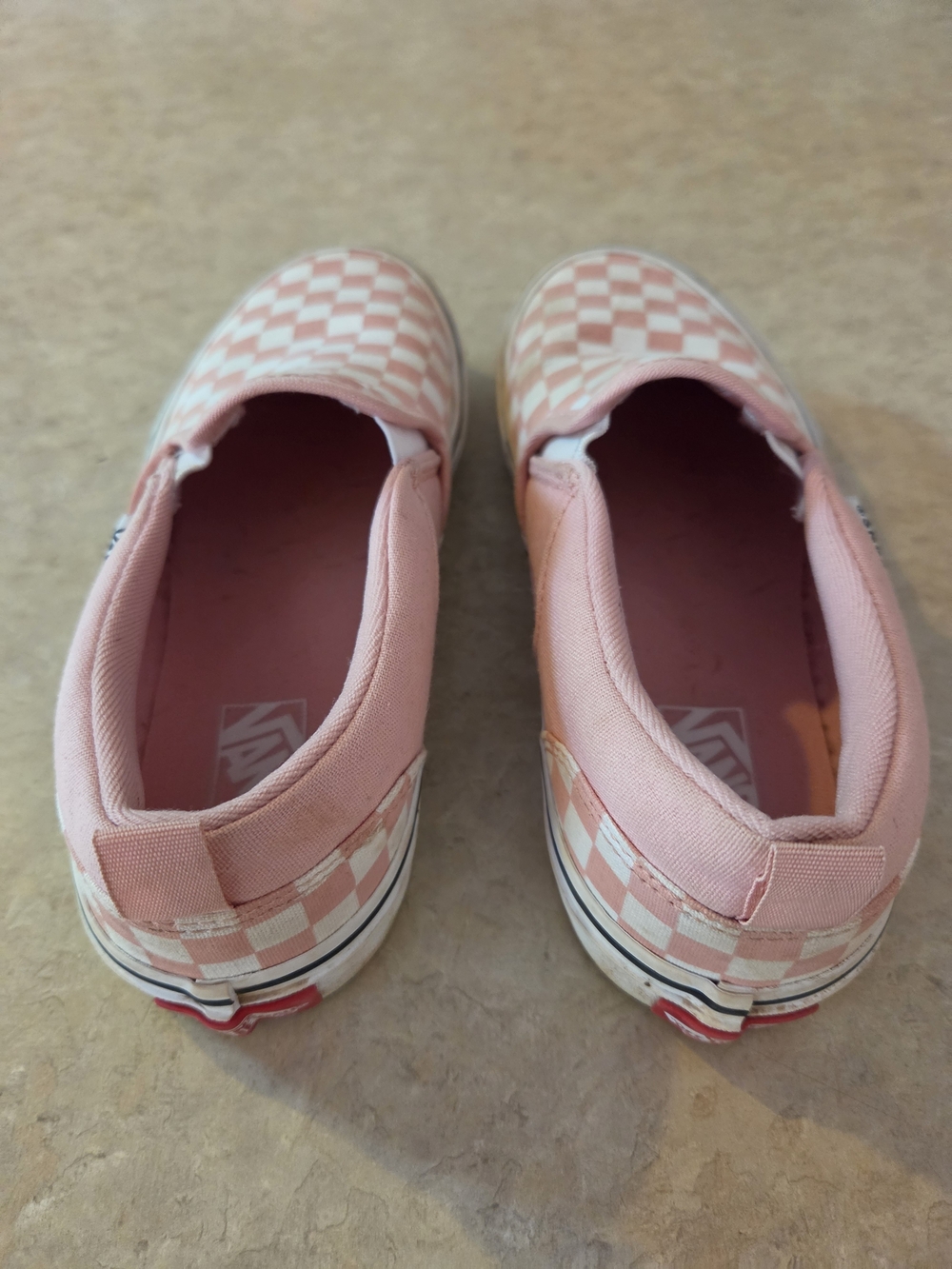 Vans Kids Slip-On Checkerboard Sneakers - Pink & White - Picture 4 of 6